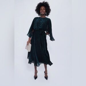 Tuckernuck Black Flock Dot Velvet Katrina Dress Small